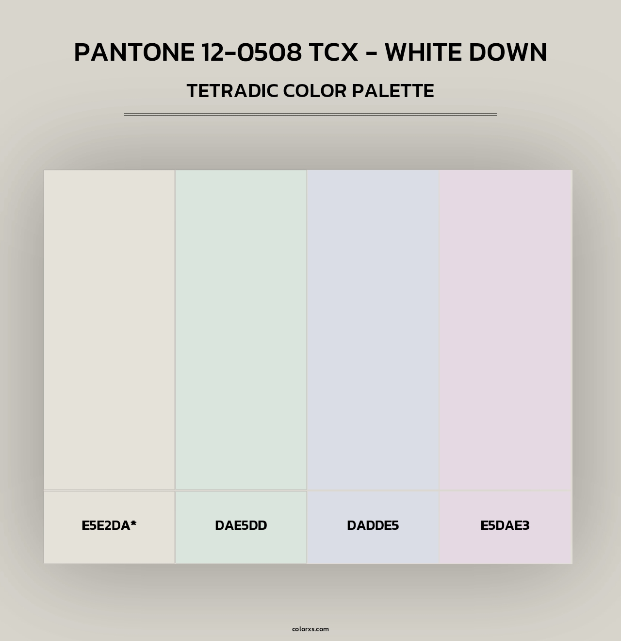 PANTONE 12-0508 TCX - White Down - Tetradic Color Palette