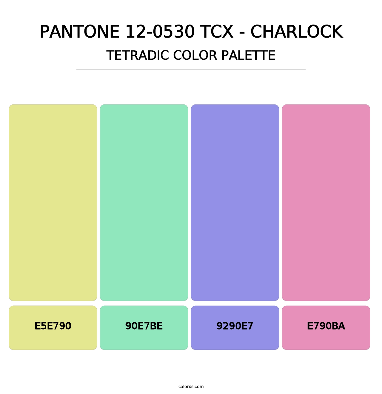 PANTONE 12-0530 TCX - Charlock - Tetradic Color Palette