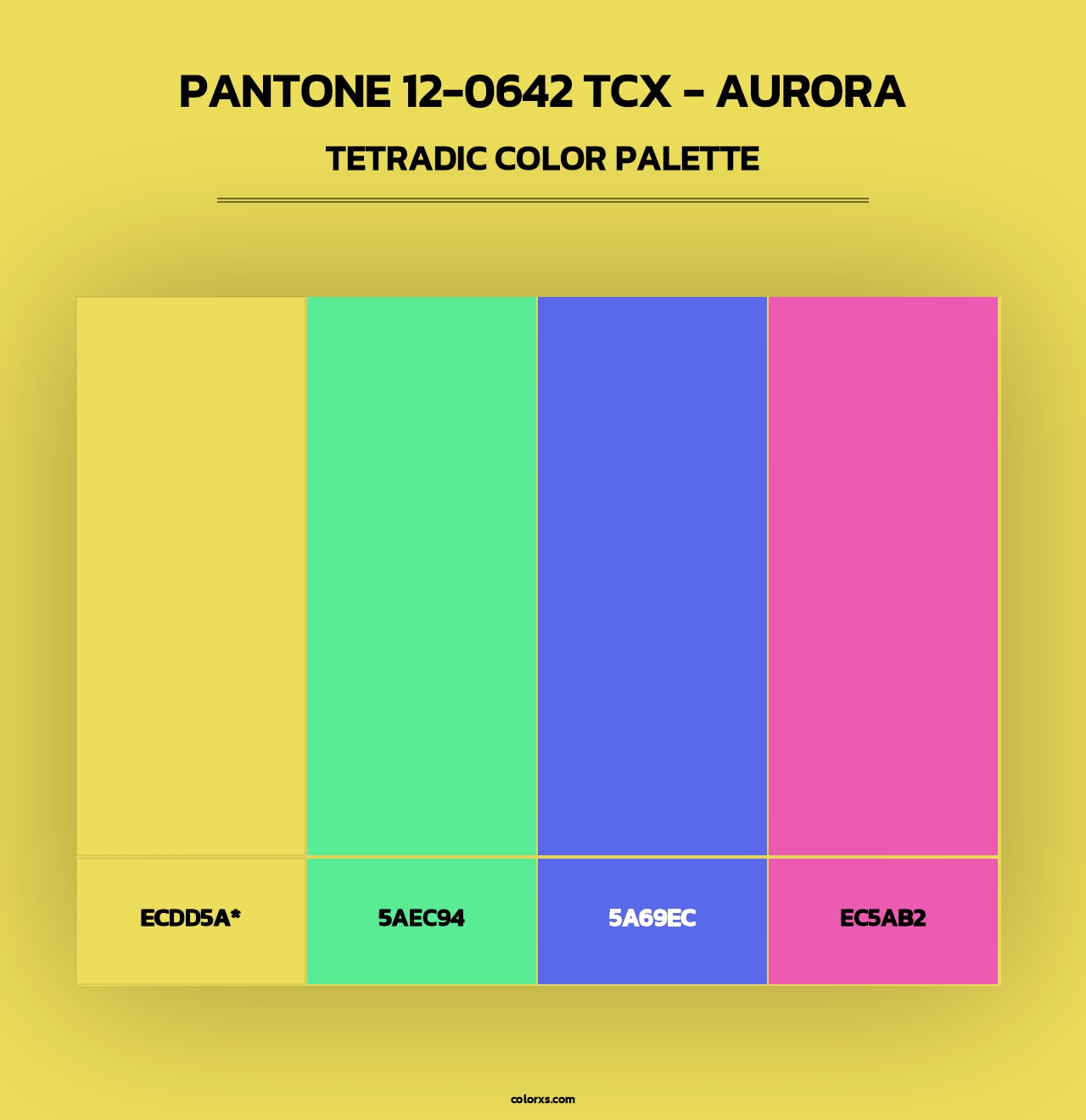 PANTONE 12-0642 TCX - Aurora - Tetradic Color Palette