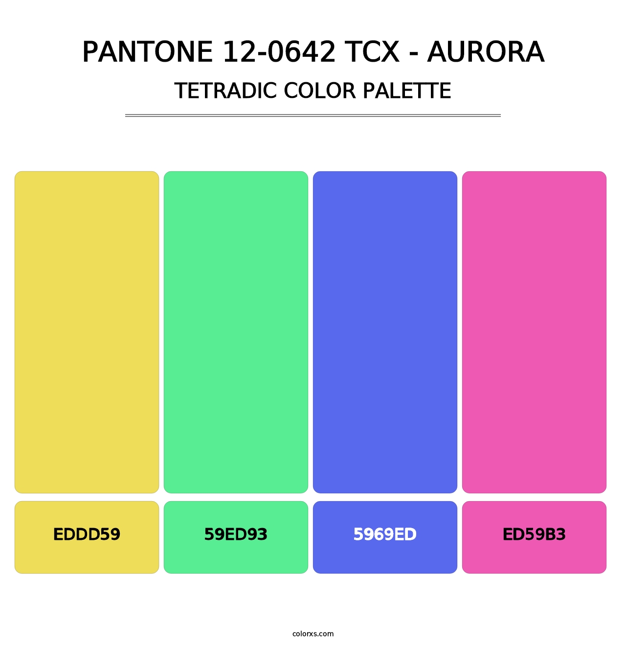 PANTONE 12-0642 TCX - Aurora - Tetradic Color Palette
