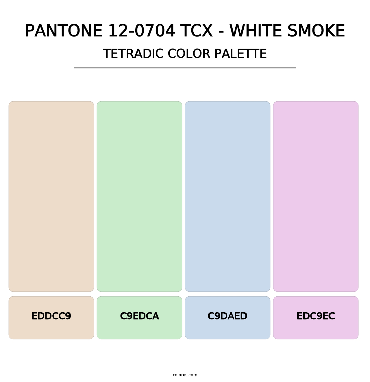 PANTONE 12-0704 TCX - White Smoke - Tetradic Color Palette