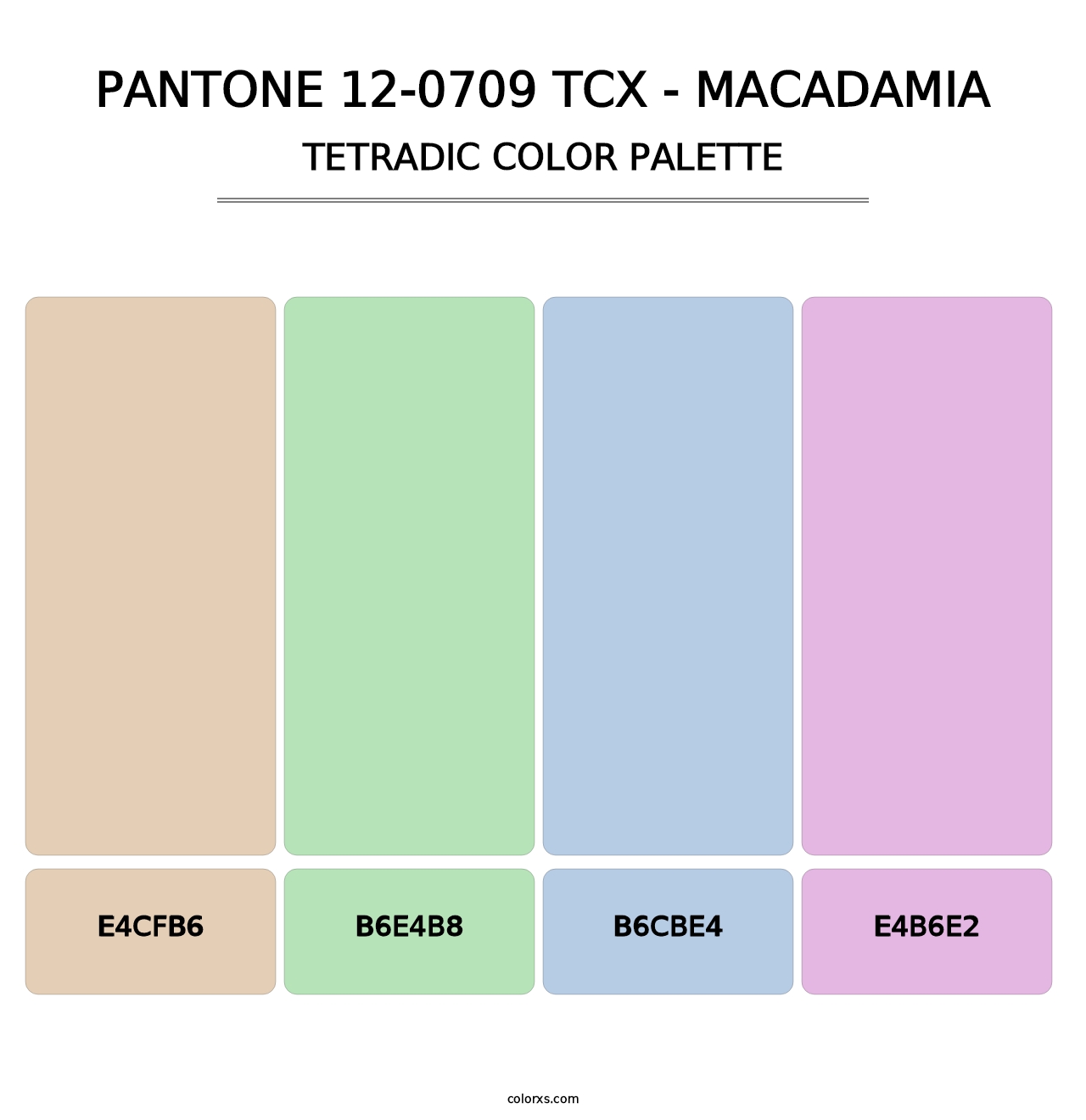 PANTONE 12-0709 TCX - Macadamia - Tetradic Color Palette