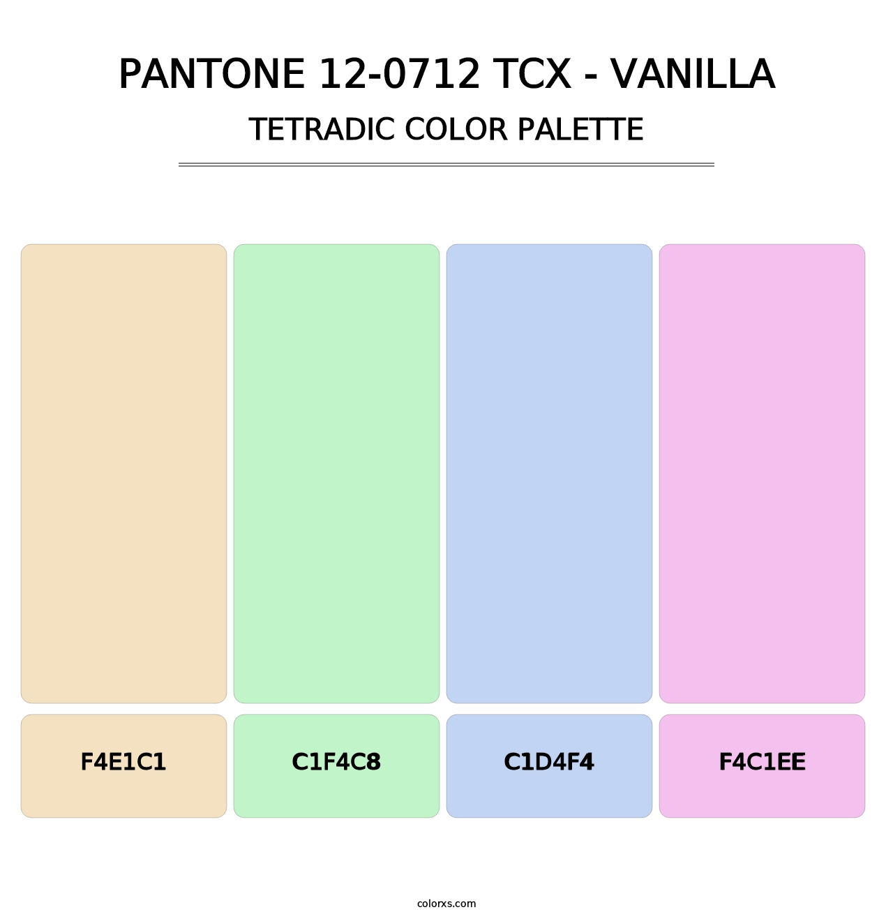 PANTONE 12-0712 TCX - Vanilla - Tetradic Color Palette