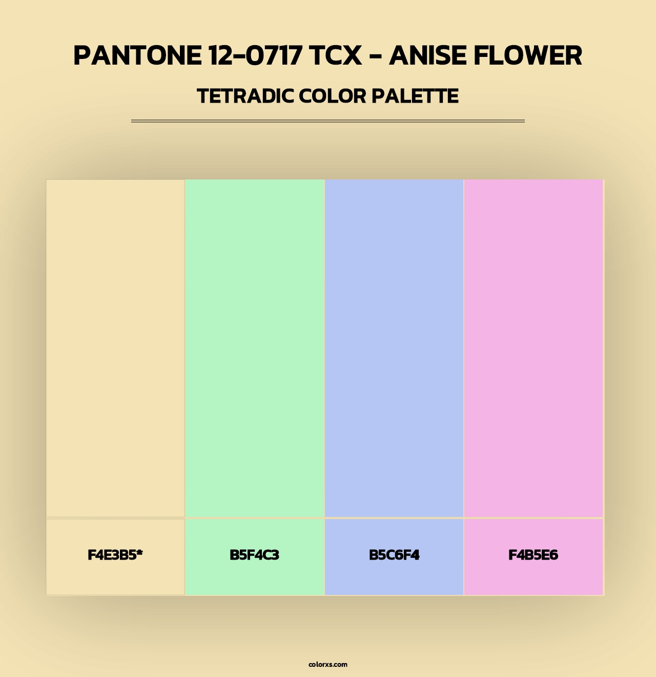 PANTONE 12-0717 TCX - Anise Flower - Tetradic Color Palette
