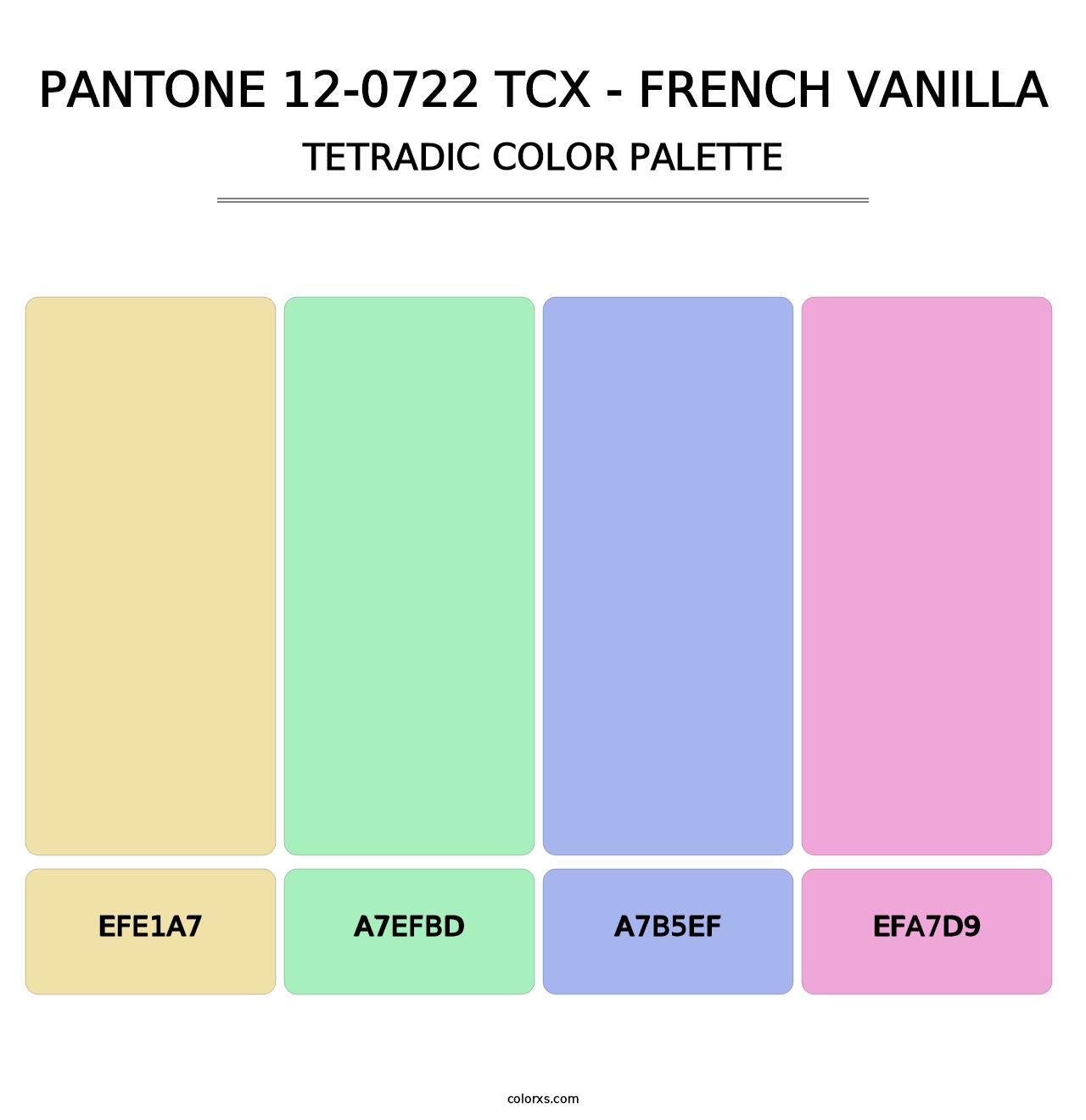 PANTONE 12-0722 TCX - French Vanilla - Tetradic Color Palette