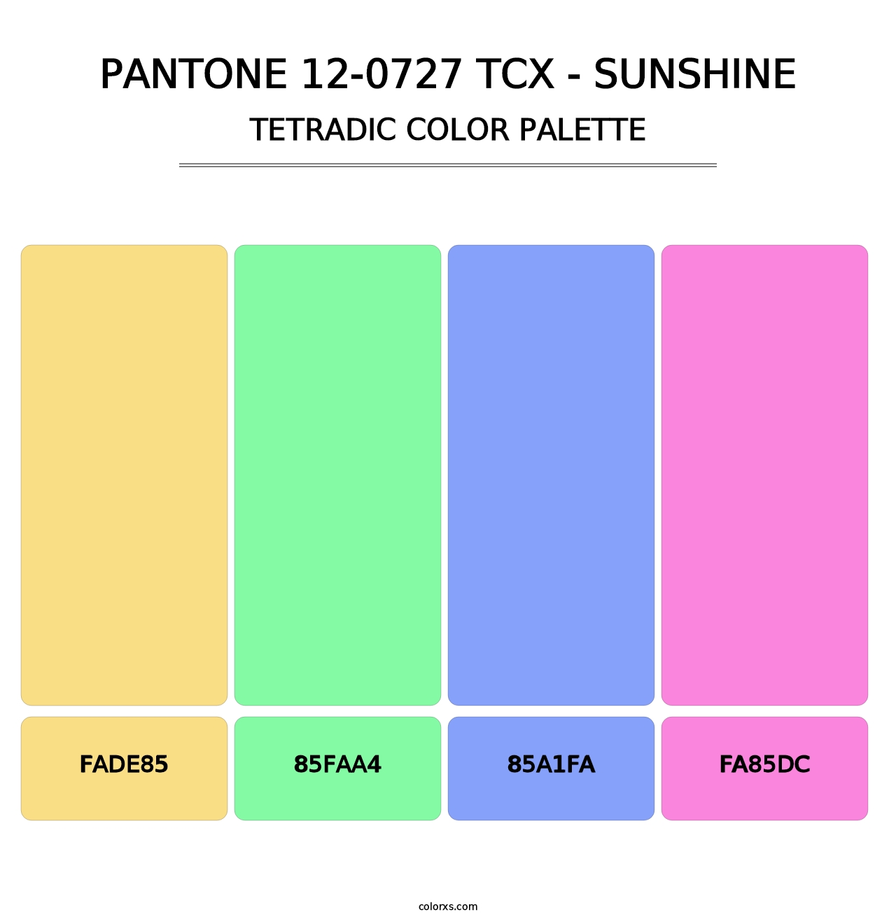 PANTONE 12-0727 TCX - Sunshine - Tetradic Color Palette