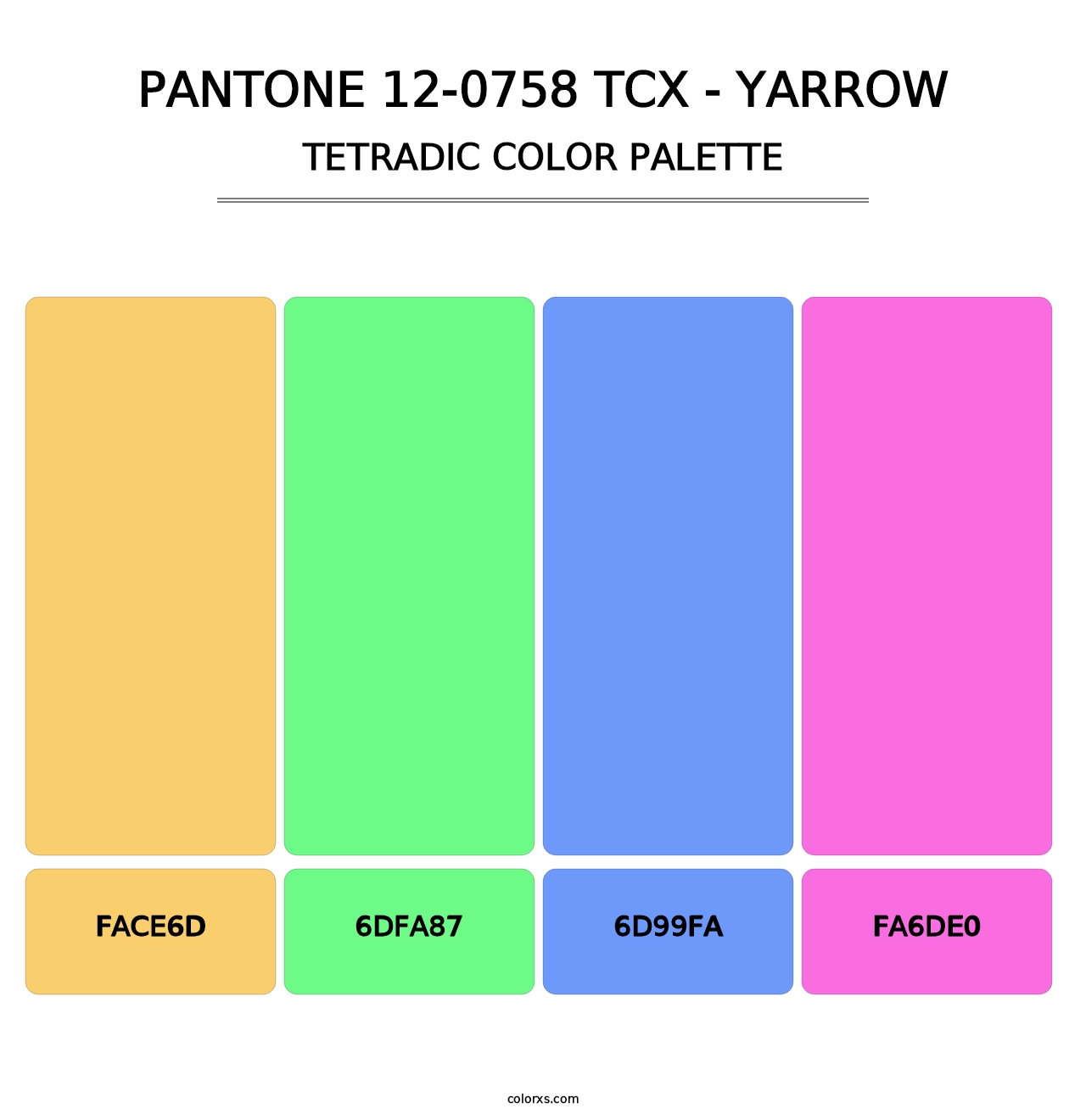 PANTONE 12-0758 TCX - Yarrow - Tetradic Color Palette