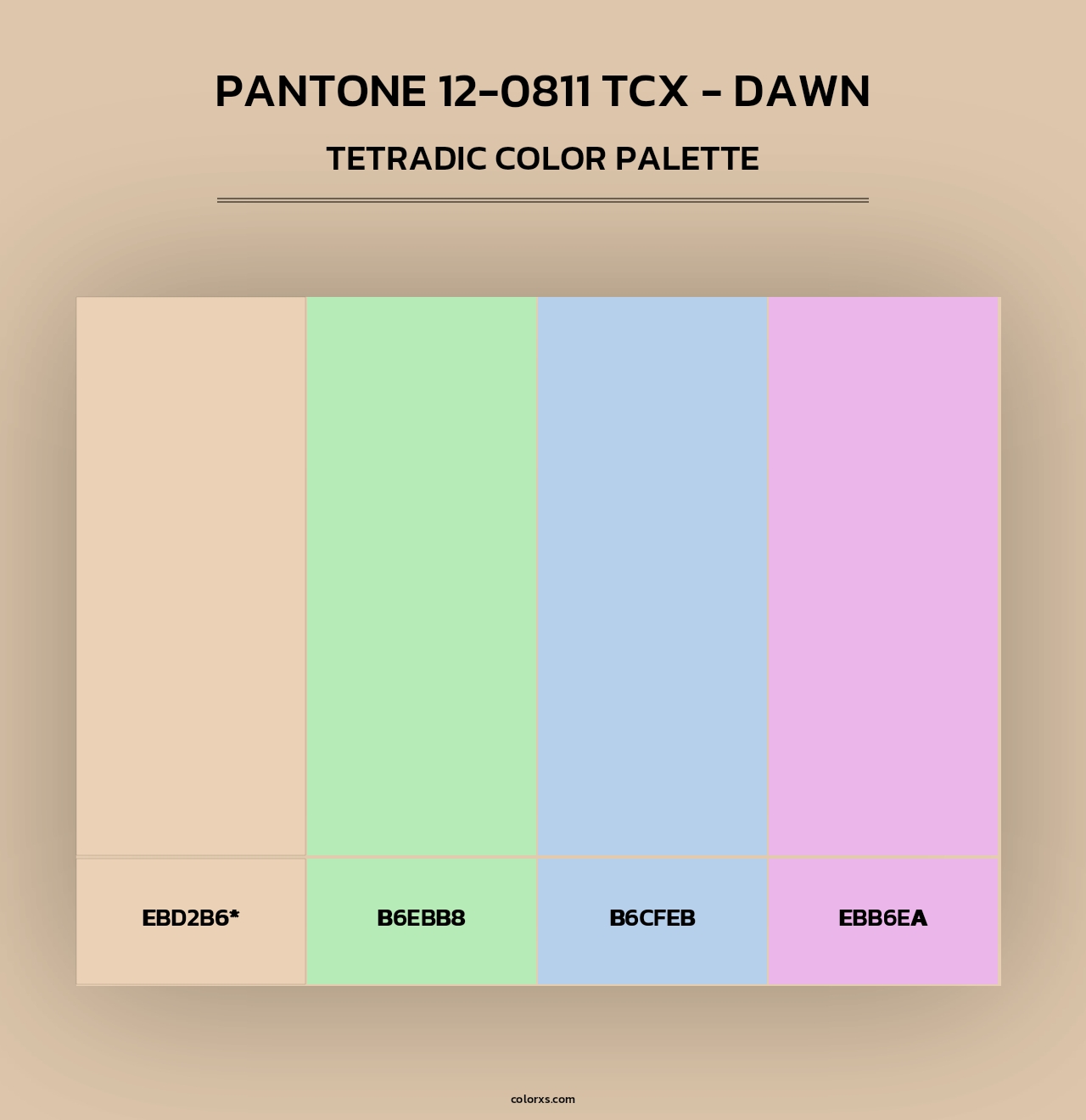 PANTONE 12-0811 TCX - Dawn - Tetradic Color Palette