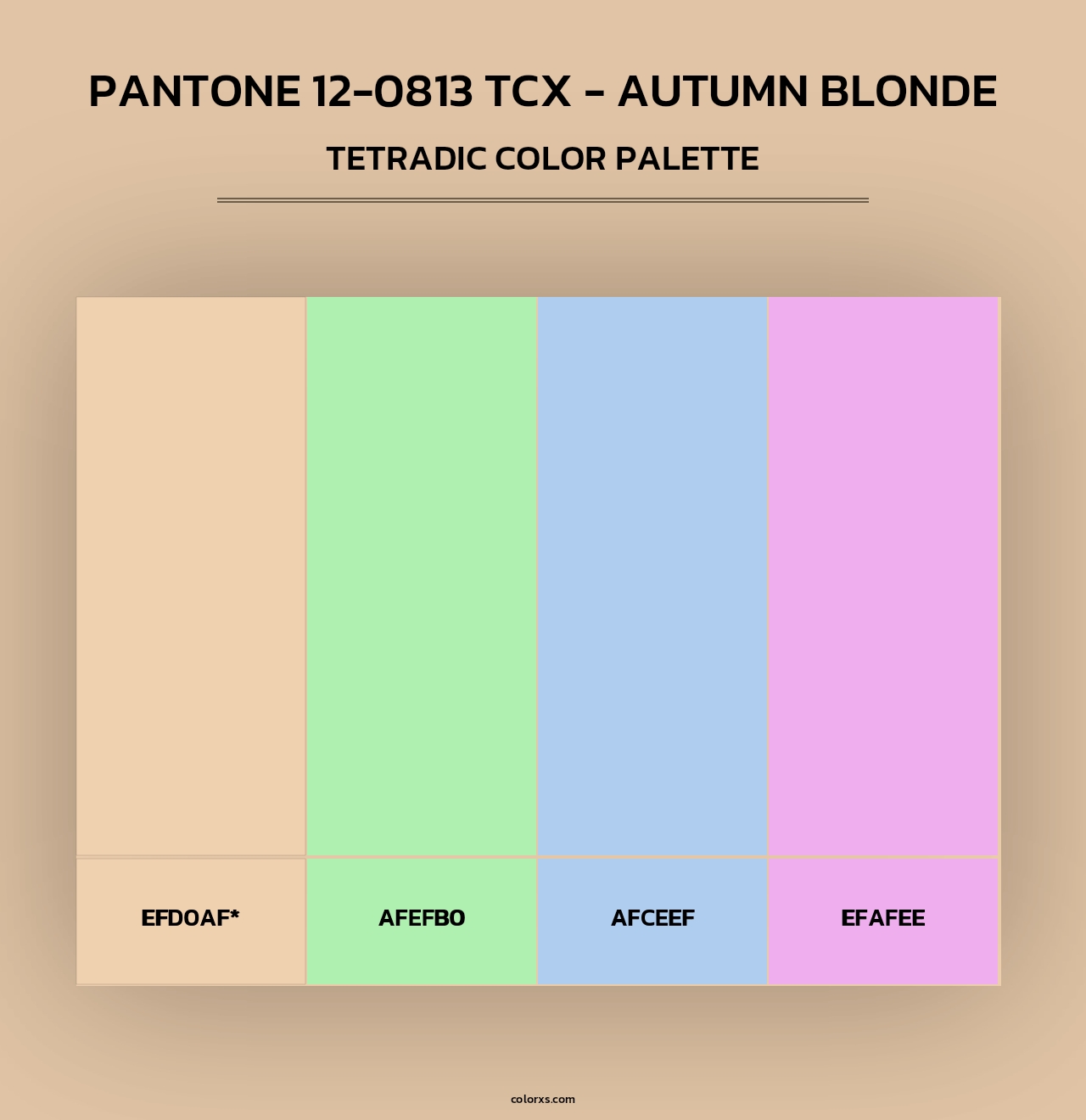 PANTONE 12-0813 TCX - Autumn Blonde - Tetradic Color Palette
