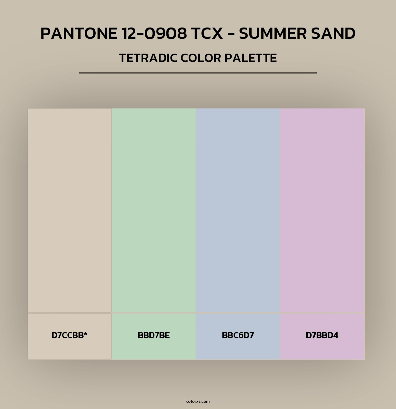 PANTONE 12-0908 TCX - Summer Sand - Tetradic Color Palette