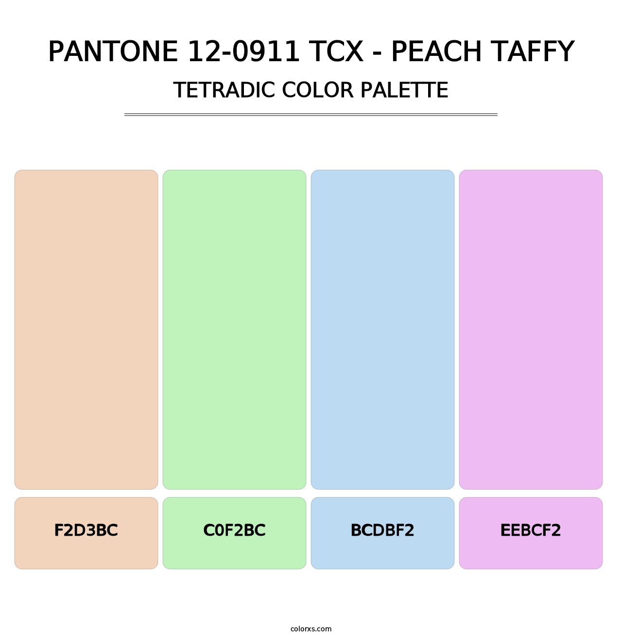 PANTONE 12-0911 TCX - Peach Taffy - Tetradic Color Palette