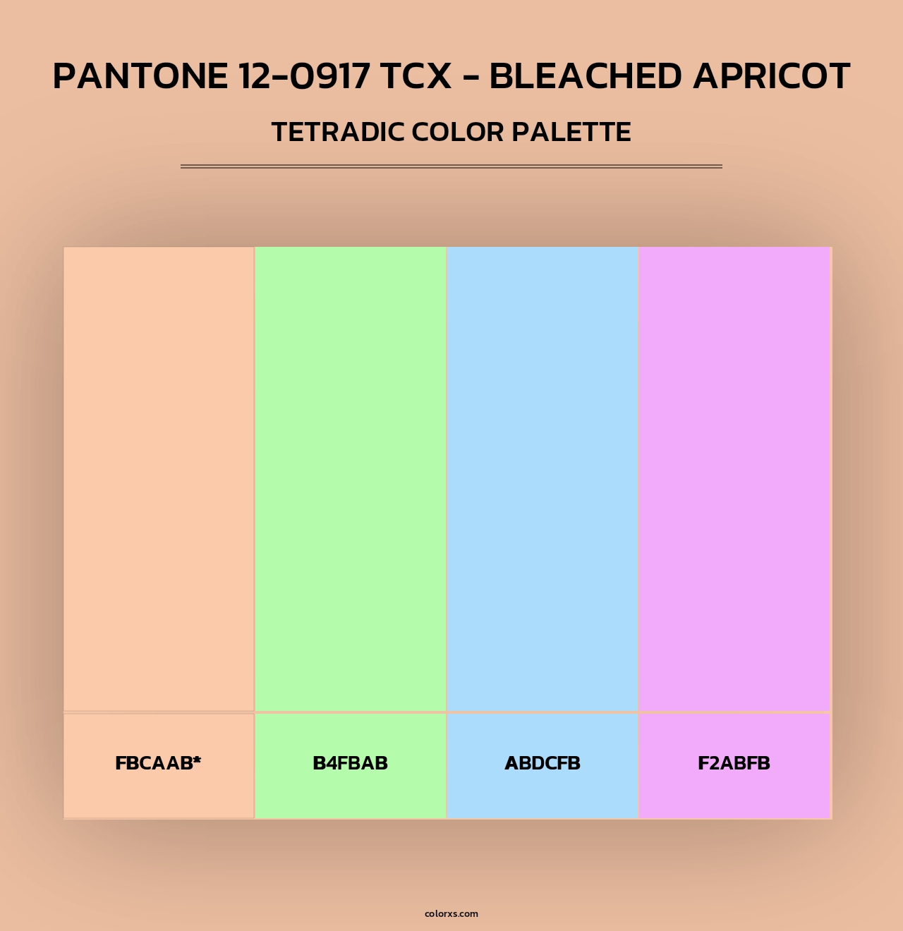 PANTONE 12-0917 TCX - Bleached Apricot - Tetradic Color Palette