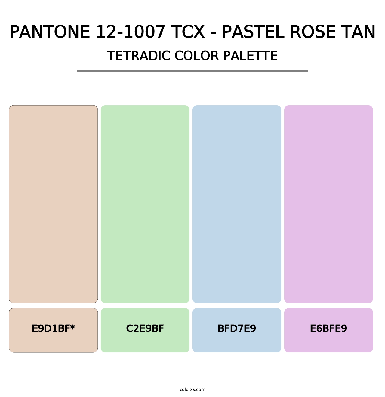 PANTONE 12-1007 TCX - Pastel Rose Tan - Tetradic Color Palette