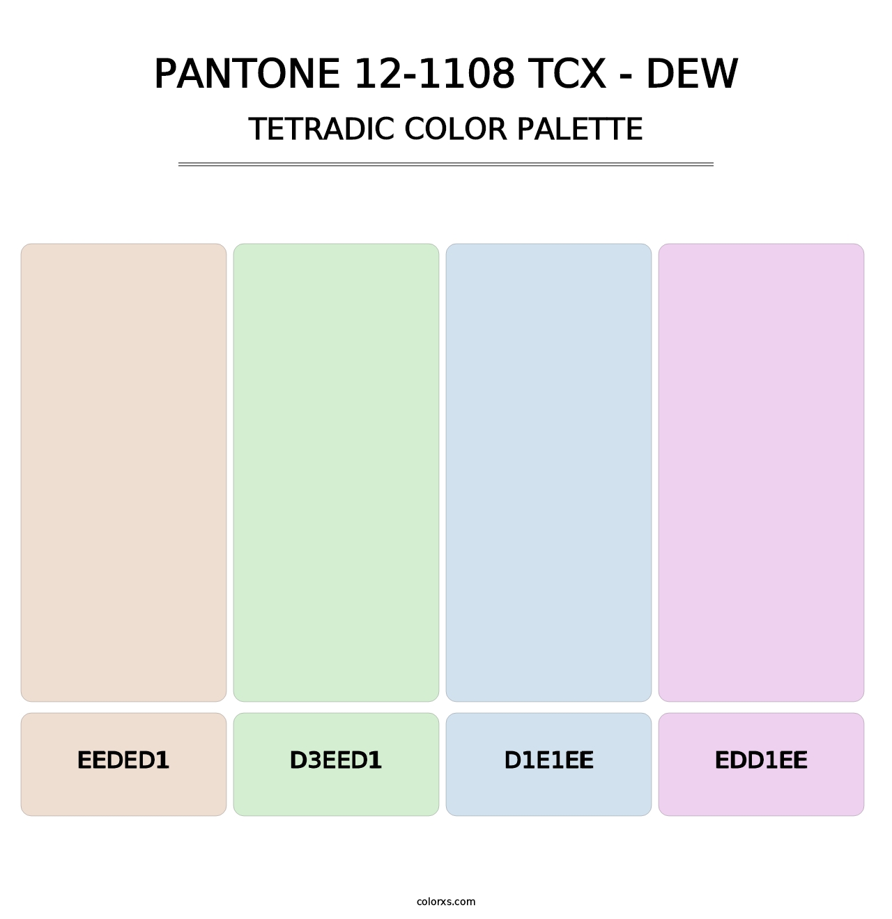 PANTONE 12-1108 TCX - Dew - Tetradic Color Palette