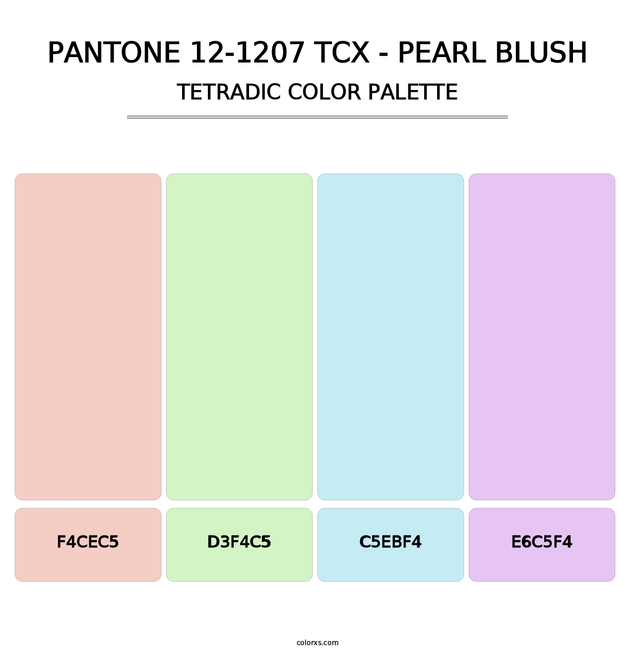 PANTONE 12-1207 TCX - Pearl Blush - Tetradic Color Palette