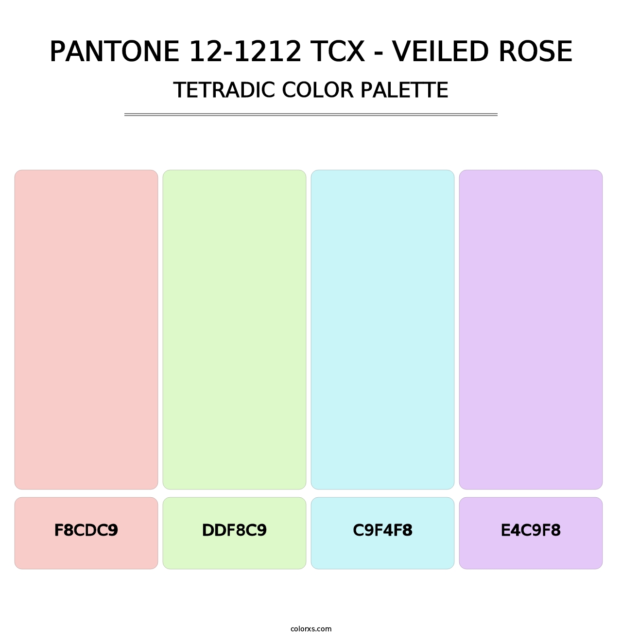 PANTONE 12-1212 TCX - Veiled Rose - Tetradic Color Palette