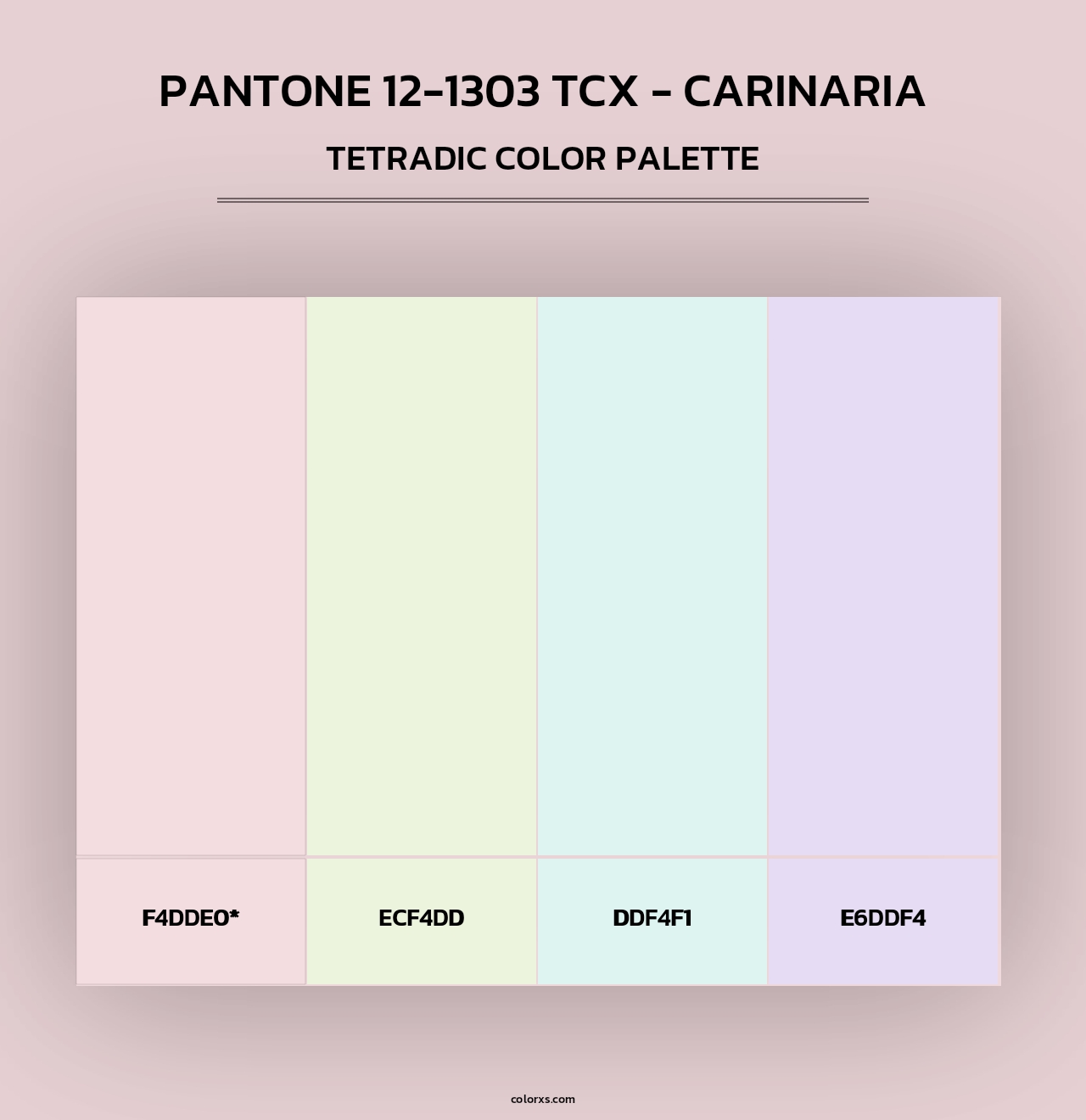 PANTONE 12-1303 TCX - Carinaria - Tetradic Color Palette