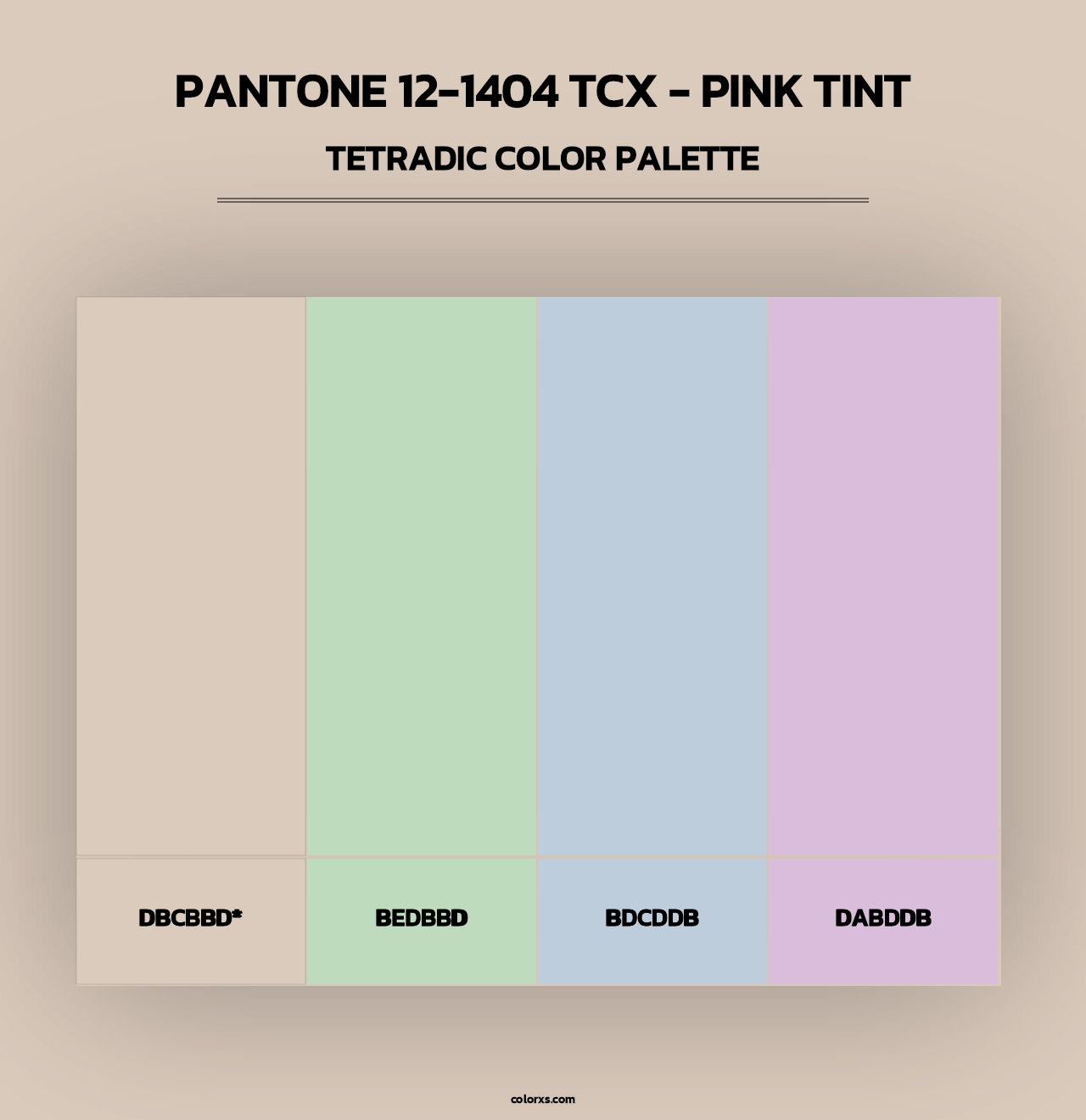 PANTONE 12-1404 TCX - Pink Tint - Tetradic Color Palette