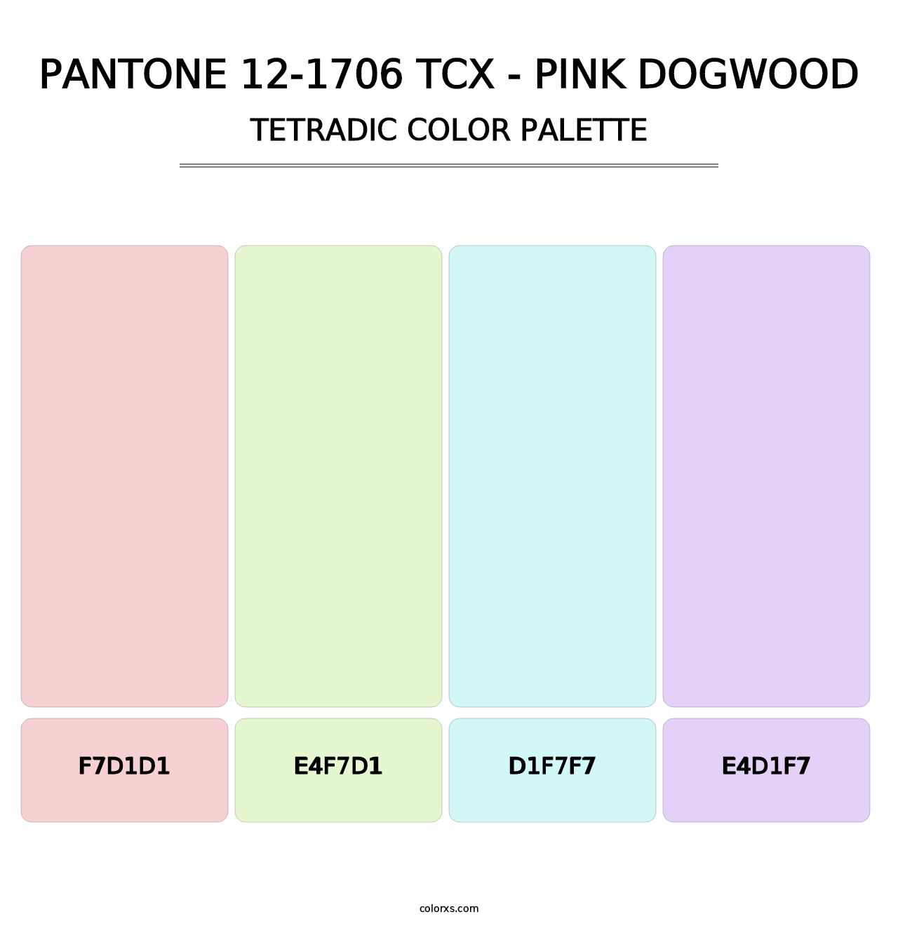 PANTONE 12-1706 TCX - Pink Dogwood - Tetradic Color Palette