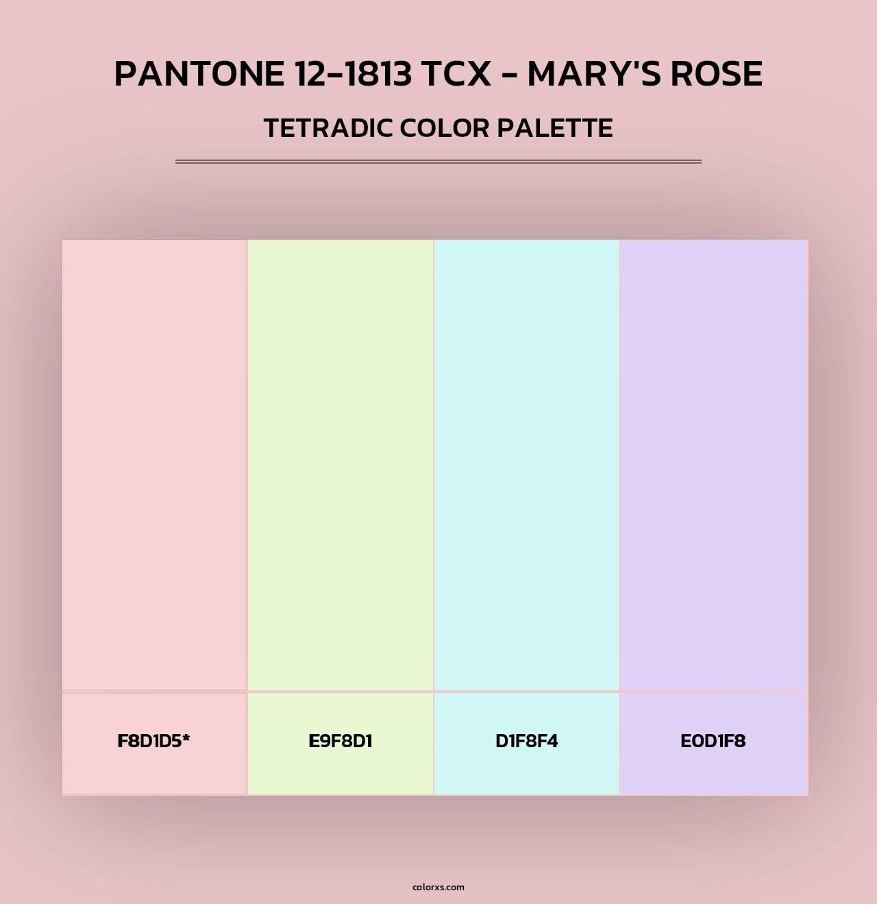 PANTONE 12-1813 TCX - Mary's Rose - Tetradic Color Palette