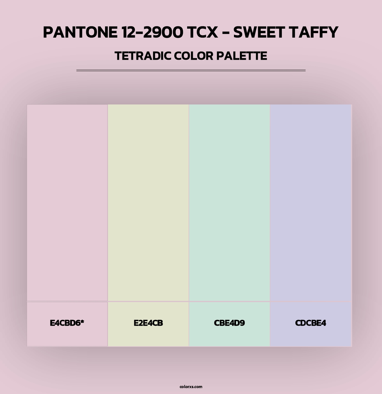 PANTONE 12-2900 TCX - Sweet Taffy - Tetradic Color Palette