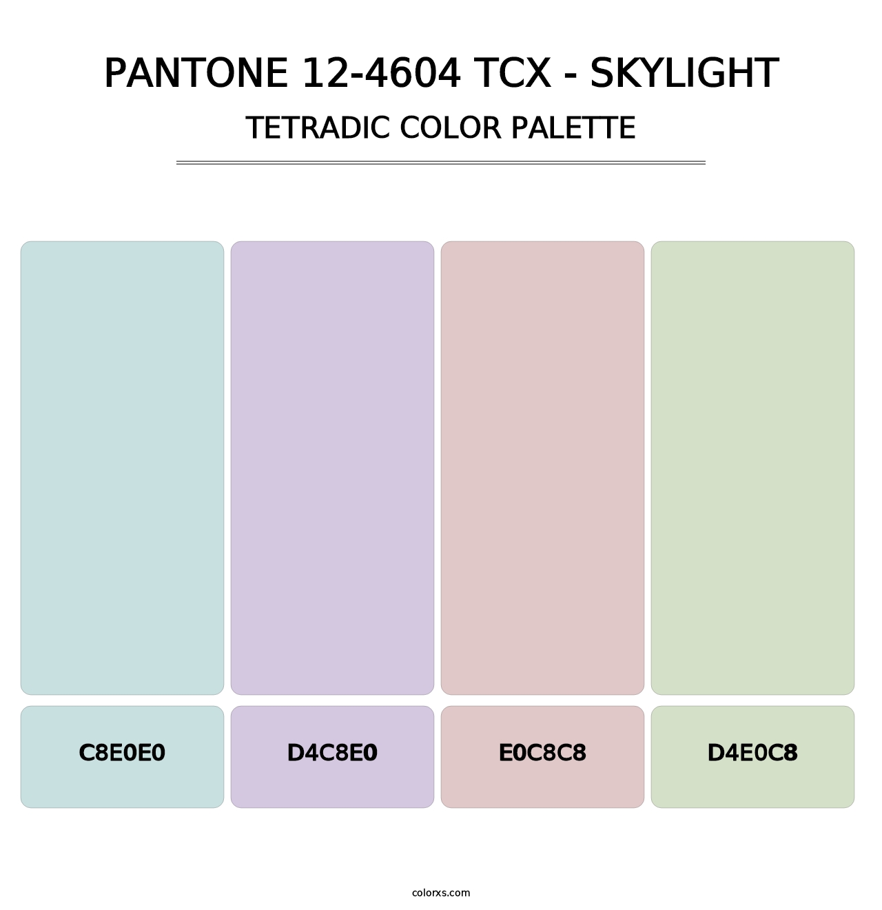 PANTONE 12-4604 TCX - Skylight - Tetradic Color Palette