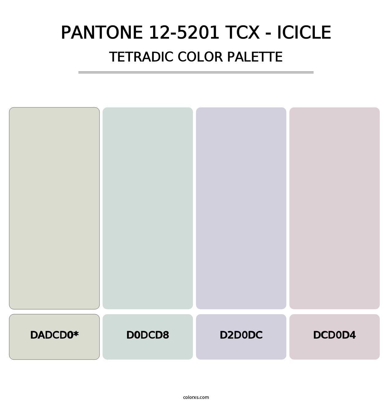 PANTONE 12-5201 TCX - Icicle - Tetradic Color Palette