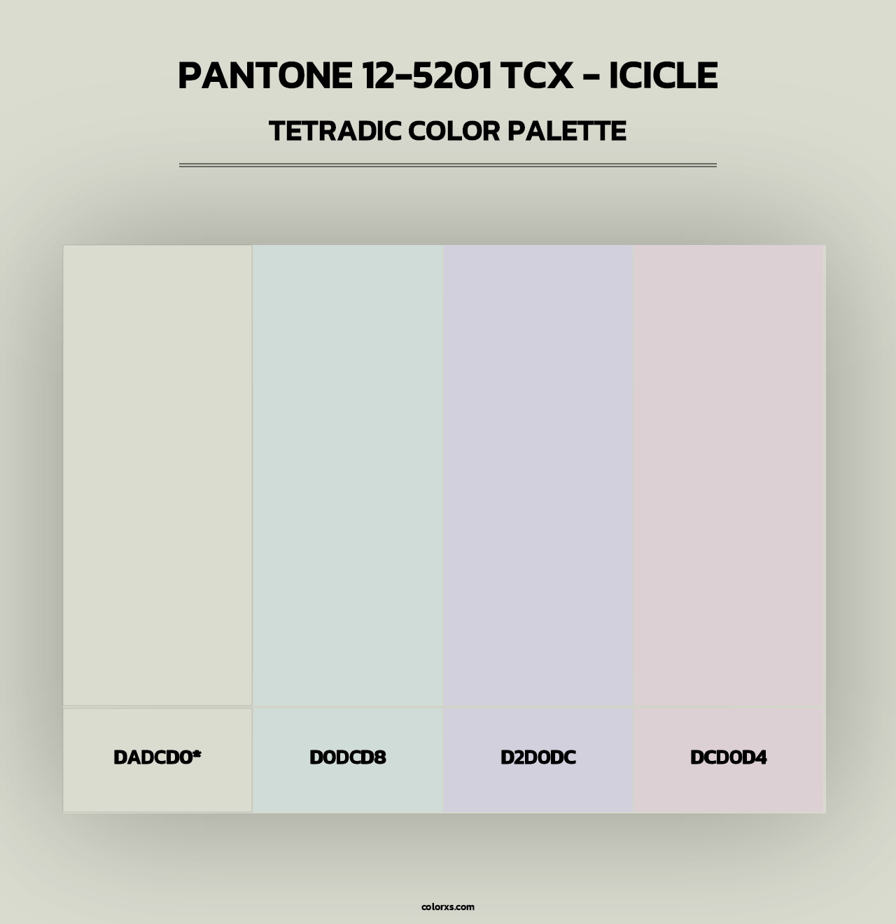 PANTONE 12-5201 TCX - Icicle - Tetradic Color Palette