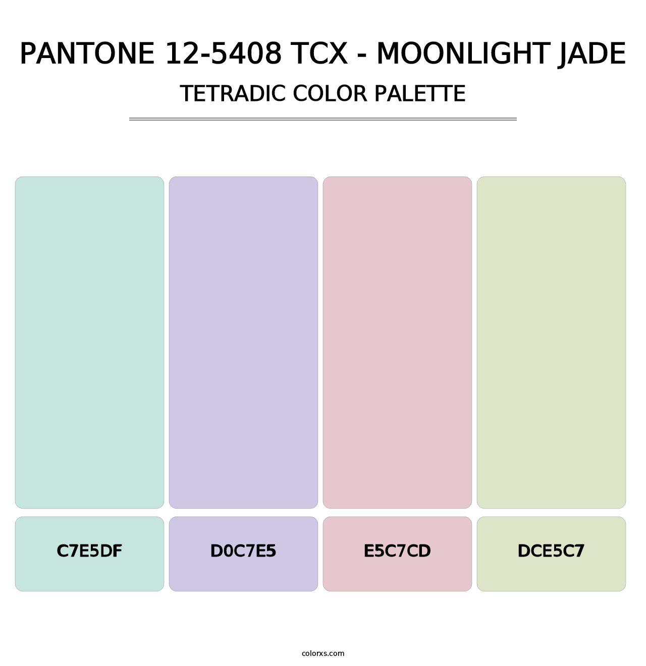PANTONE 12-5408 TCX - Moonlight Jade - Tetradic Color Palette