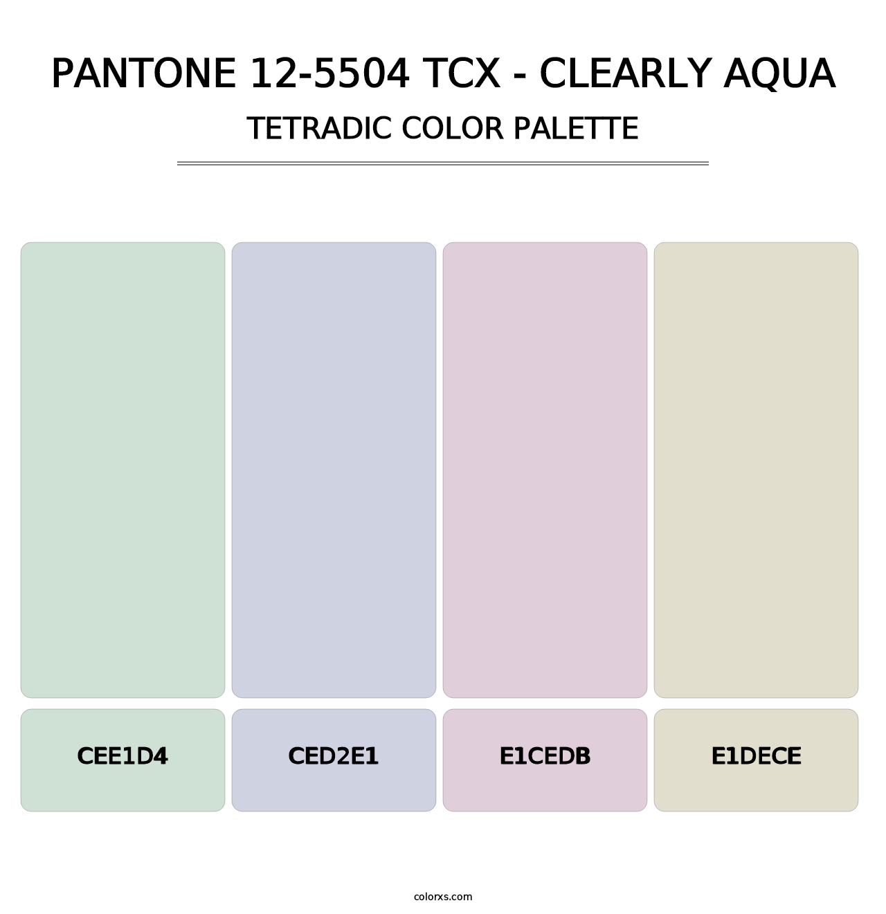 PANTONE 12-5504 TCX - Clearly Aqua - Tetradic Color Palette