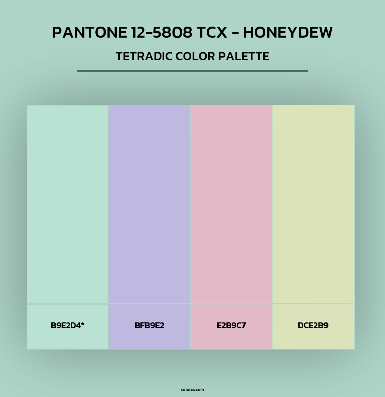 PANTONE 12-5808 TCX - Honeydew - Tetradic Color Palette