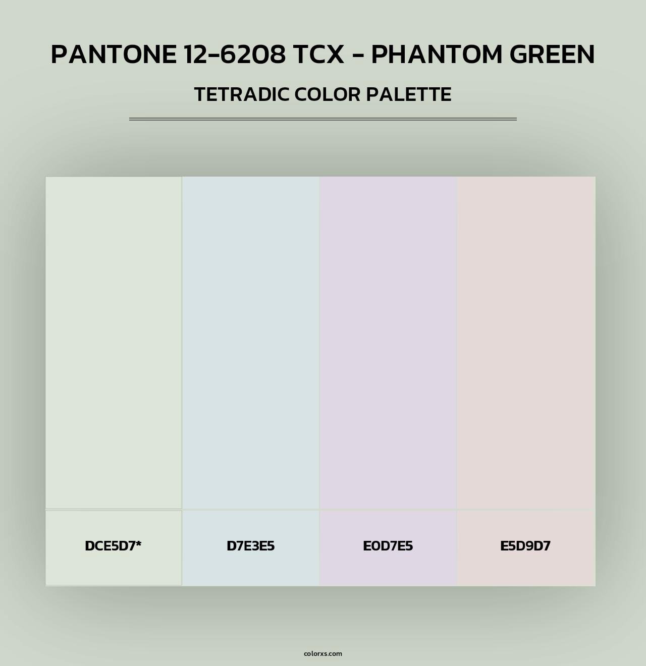PANTONE 12-6208 TCX - Phantom Green - Tetradic Color Palette