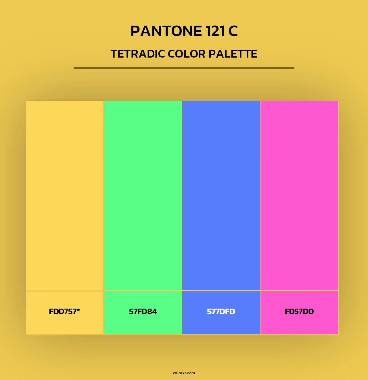 PANTONE 121 C - Tetradic Color Palette