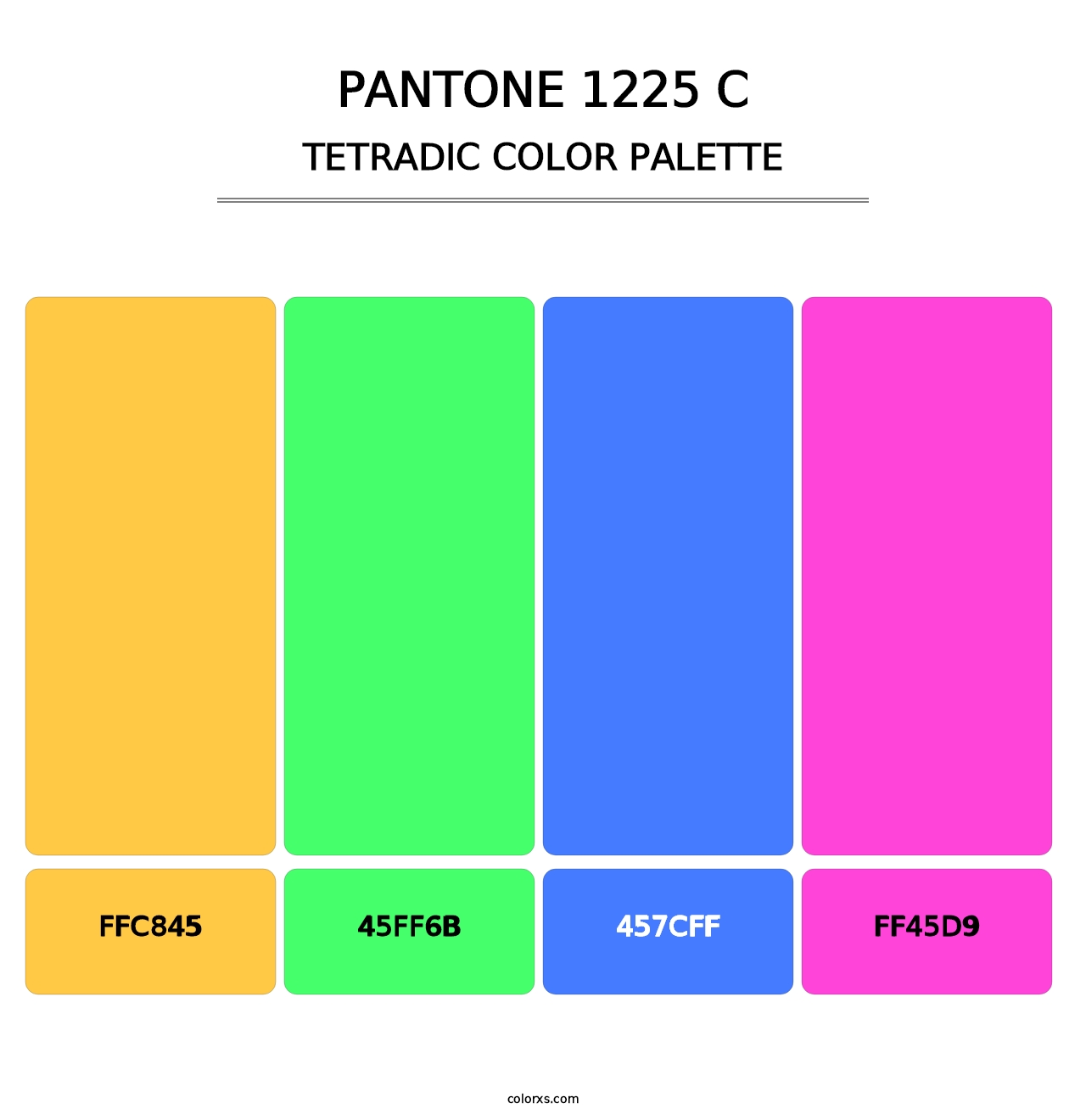 PANTONE 1225 C - Tetradic Color Palette