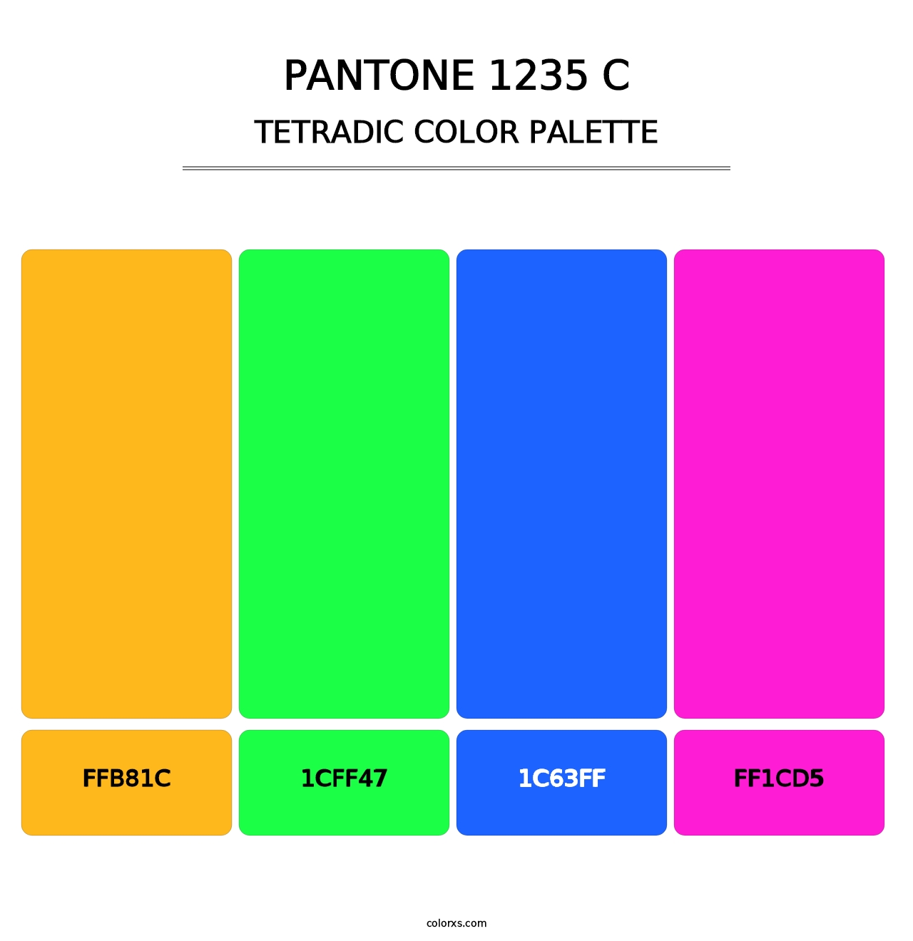 PANTONE 1235 C - Tetradic Color Palette