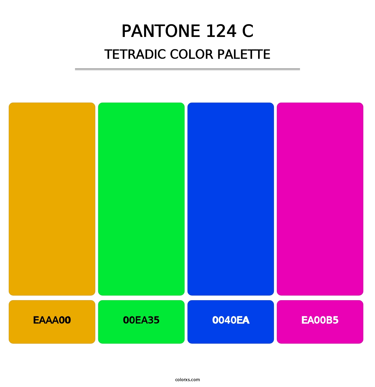 PANTONE 124 C - Tetradic Color Palette