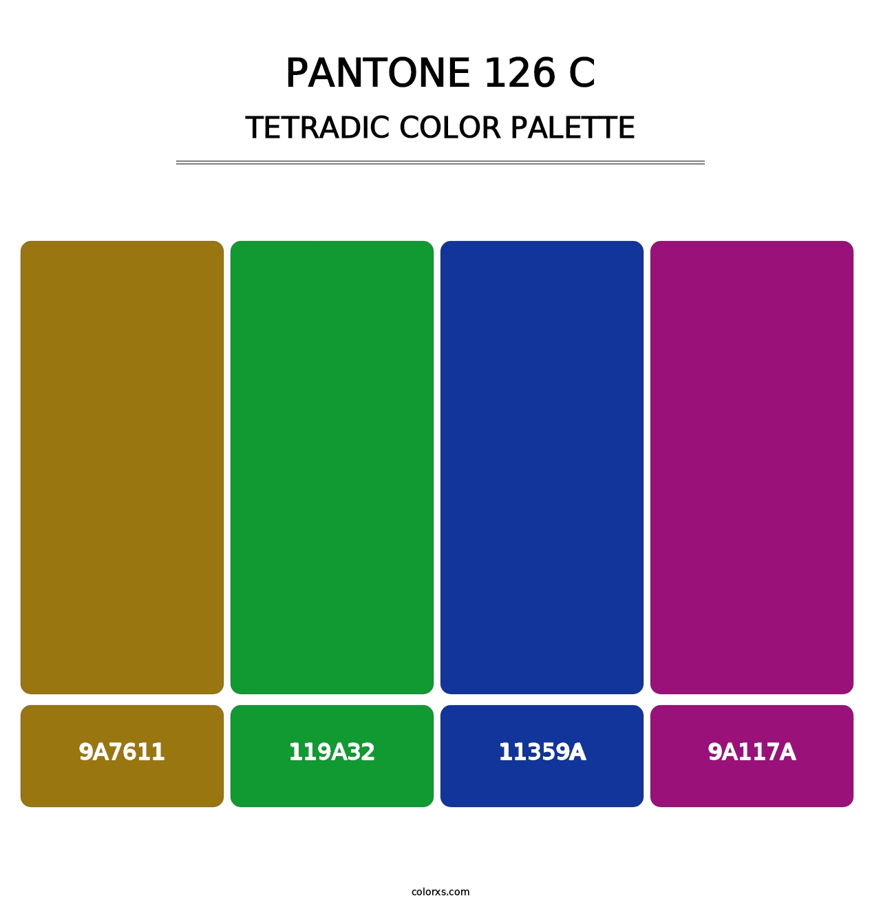 PANTONE 126 C - Tetradic Color Palette