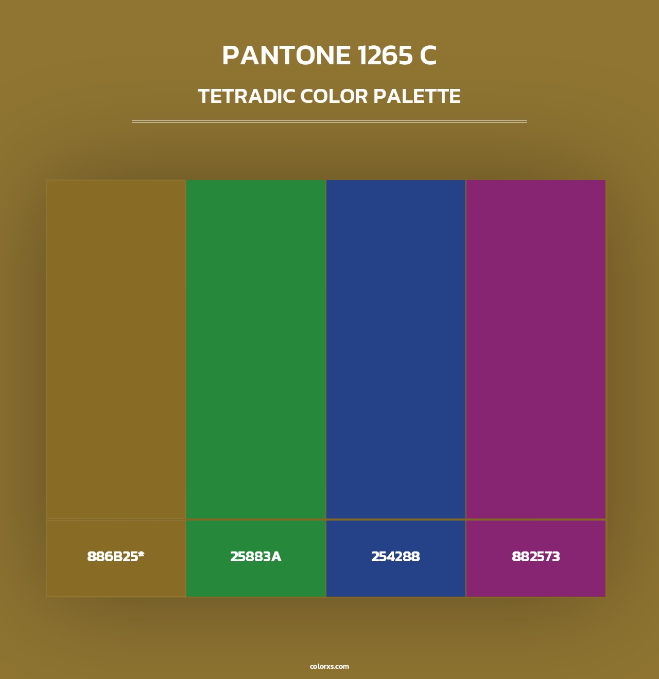 PANTONE 1265 C - Tetradic Color Palette
