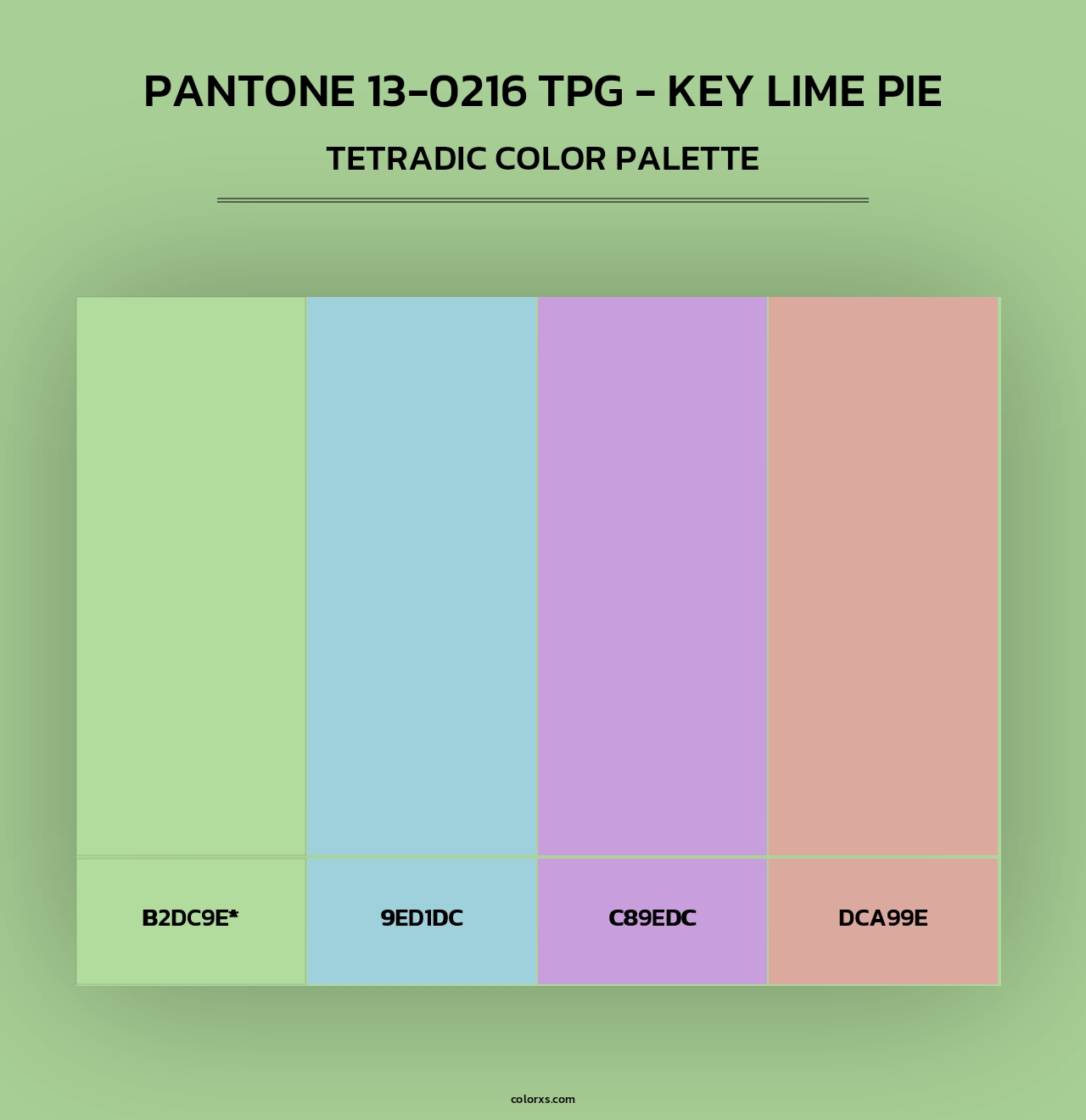 Pantone 13-0216 TPG - Key Lime Pie - Tetradic Color Palette