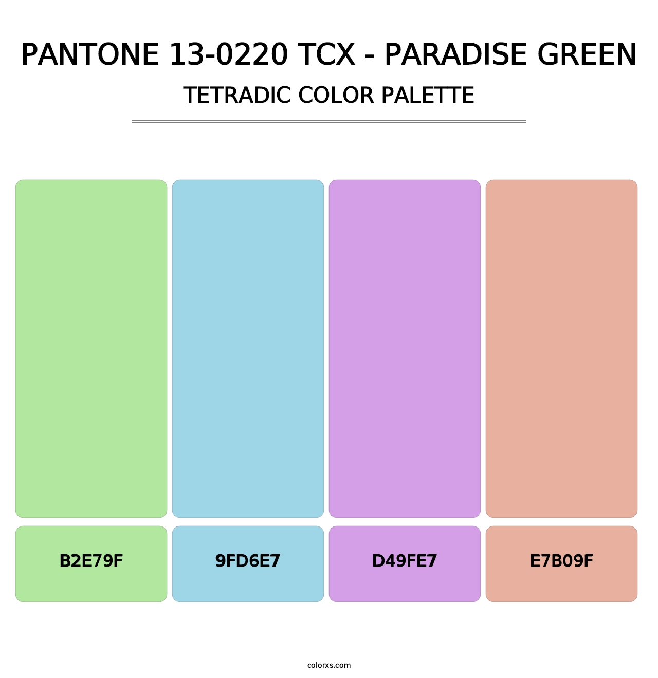 PANTONE 13-0220 TCX - Paradise Green - Tetradic Color Palette