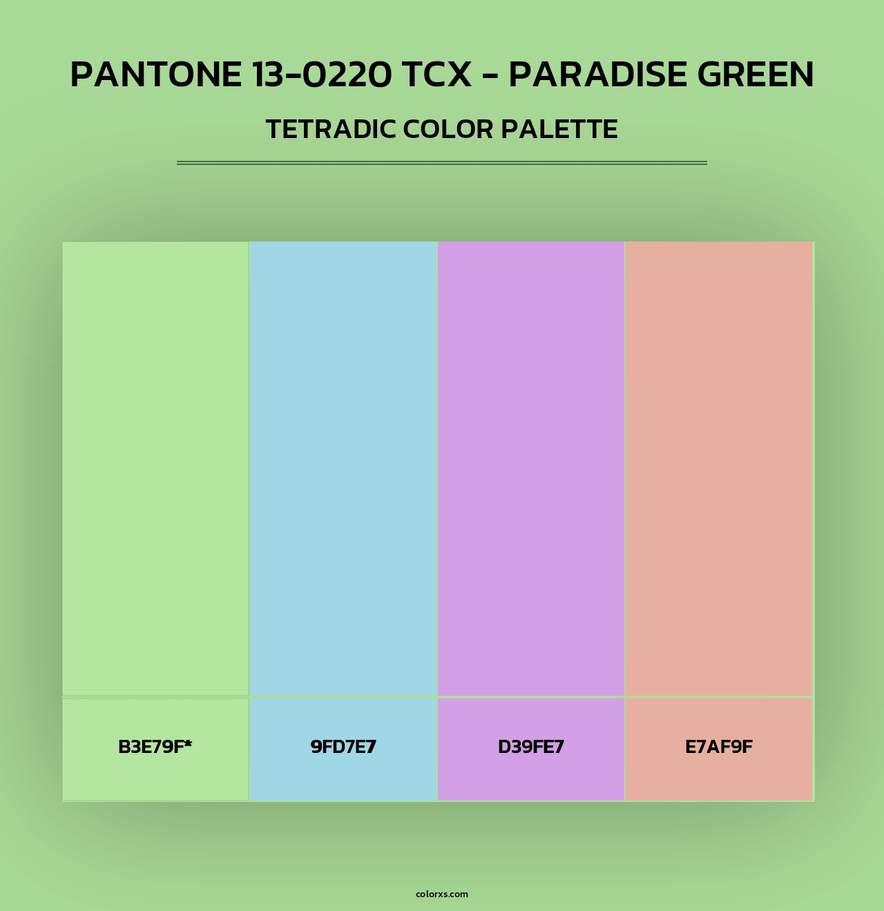 PANTONE 13-0220 TCX - Paradise Green - Tetradic Color Palette