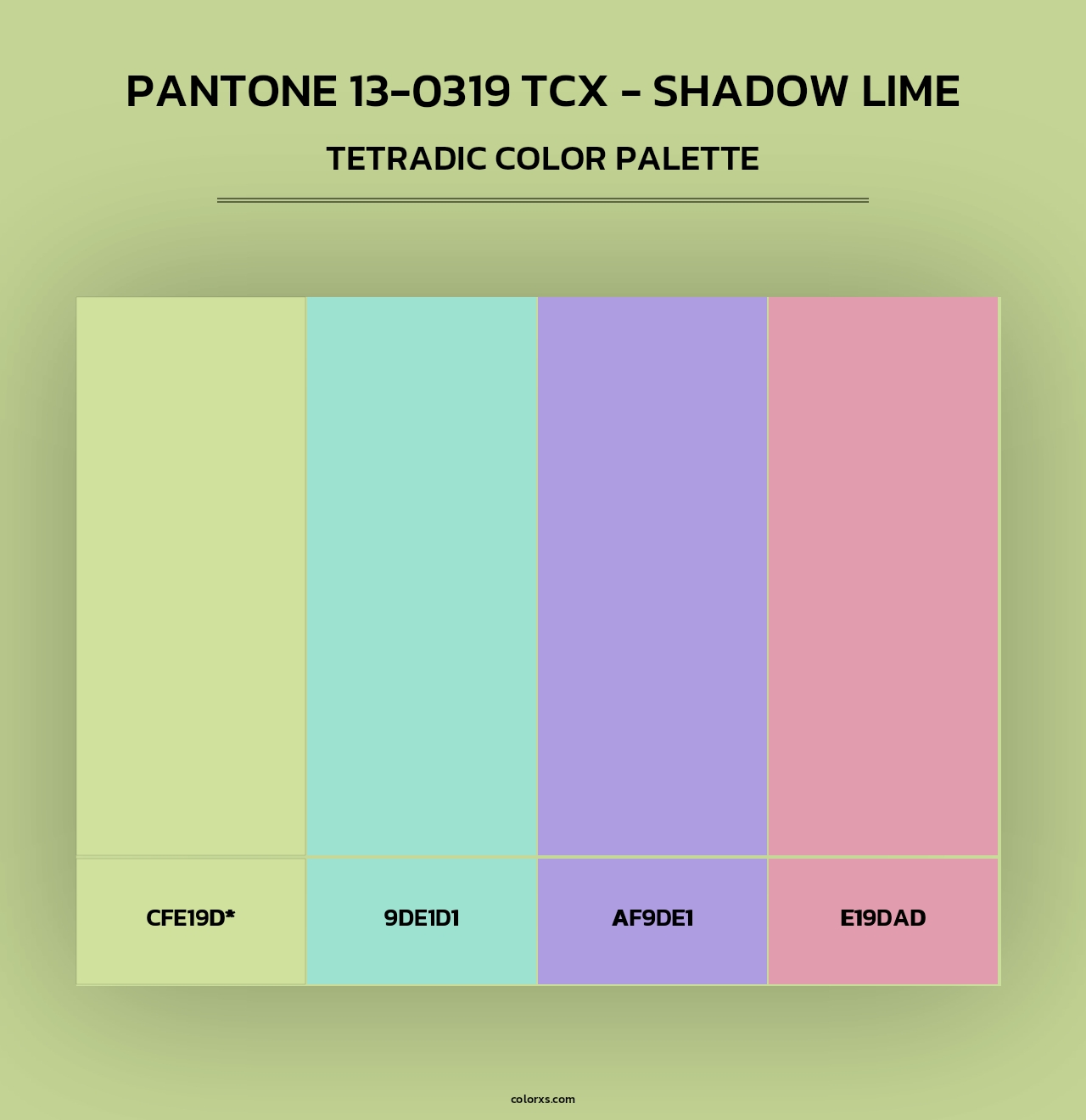 PANTONE 13-0319 TCX - Shadow Lime - Tetradic Color Palette