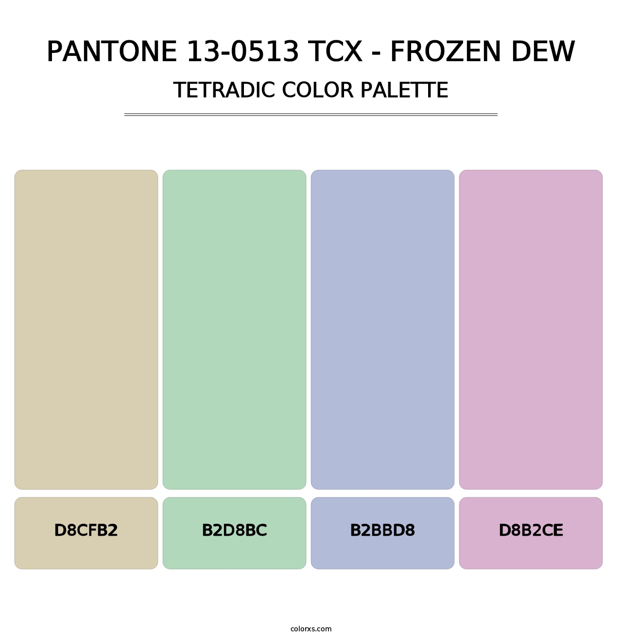 PANTONE 13-0513 TCX - Frozen Dew - Tetradic Color Palette