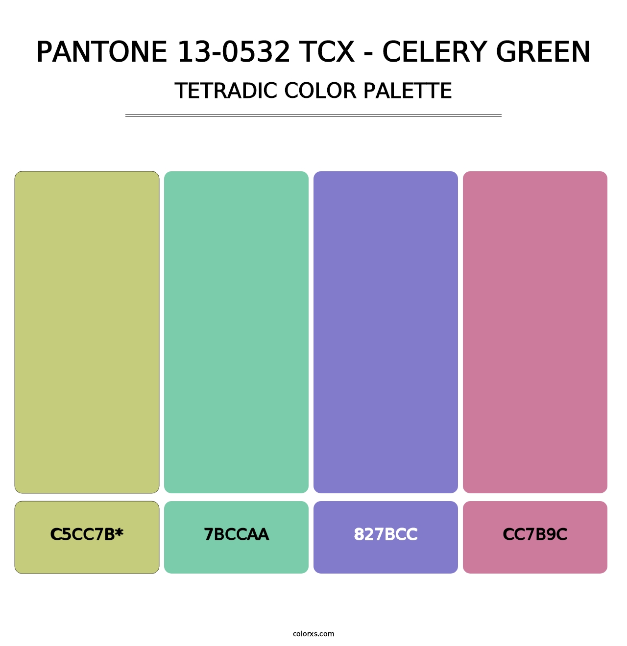 PANTONE 13-0532 TCX - Celery Green - Tetradic Color Palette