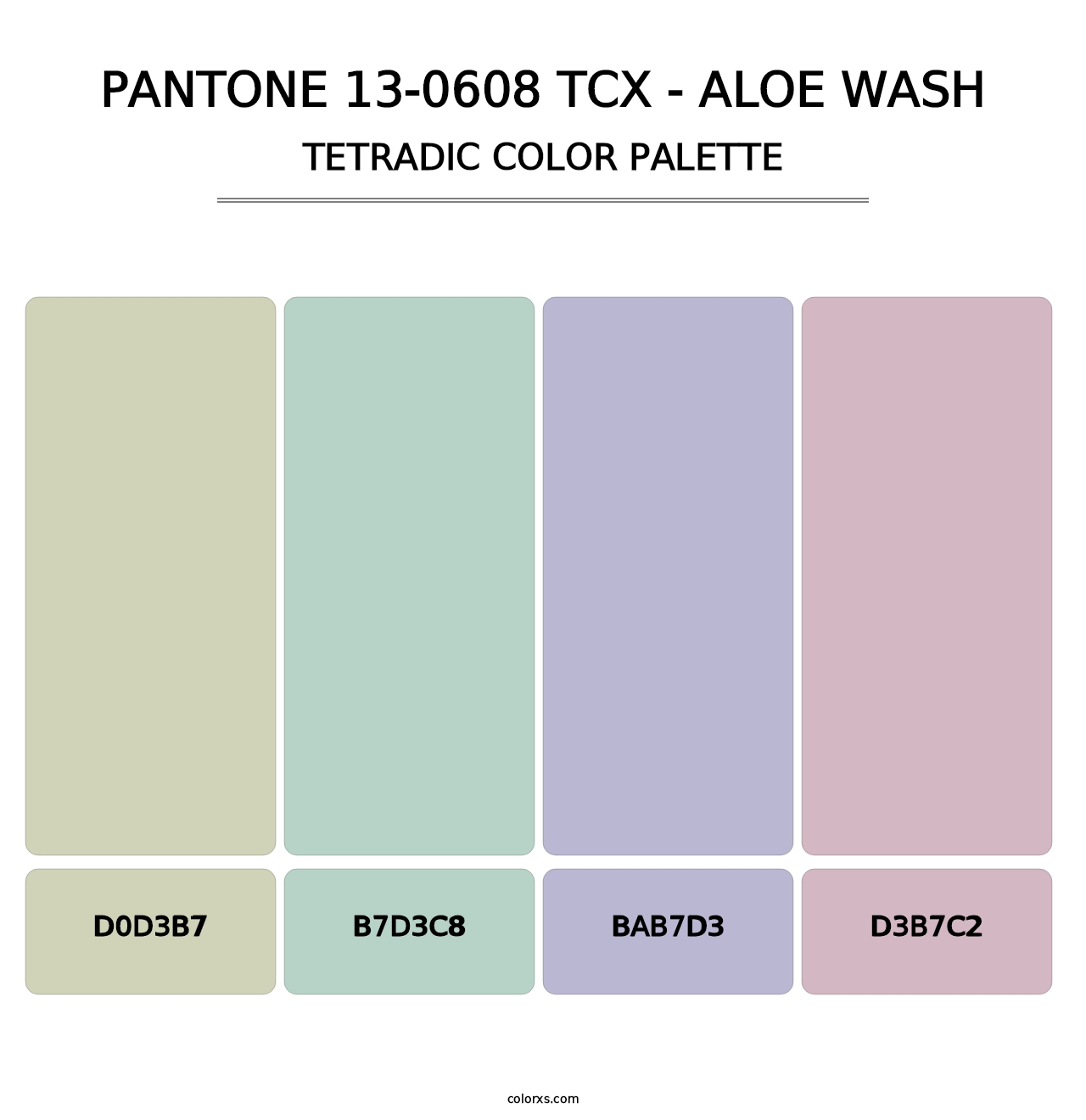 PANTONE 13-0608 TCX - Aloe Wash - Tetradic Color Palette
