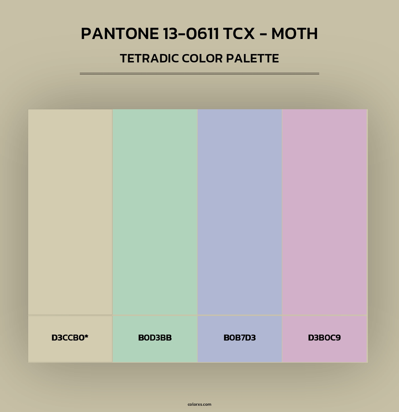 PANTONE 13-0611 TCX - Moth - Tetradic Color Palette