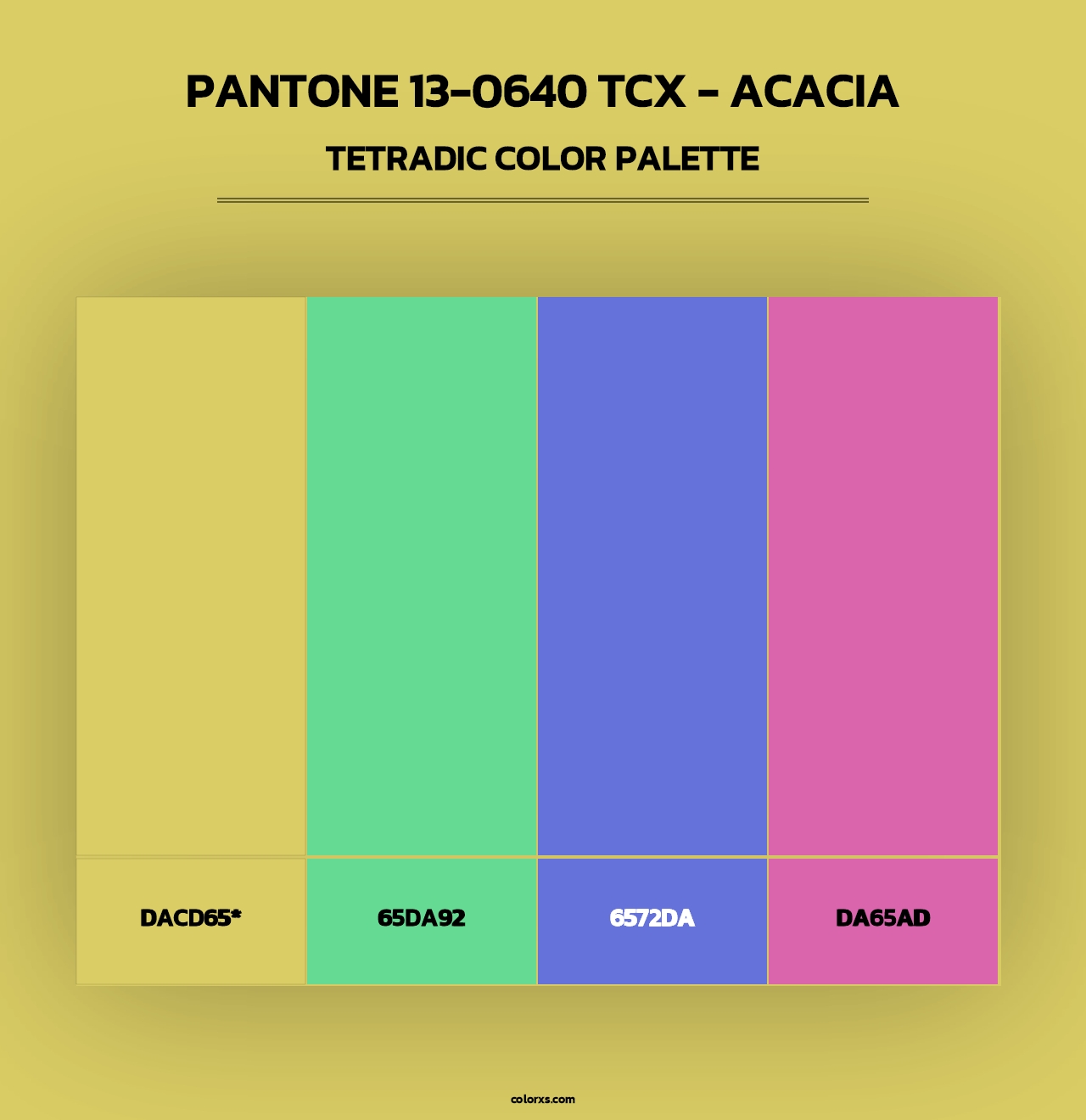 PANTONE 13-0640 TCX - Acacia - Tetradic Color Palette