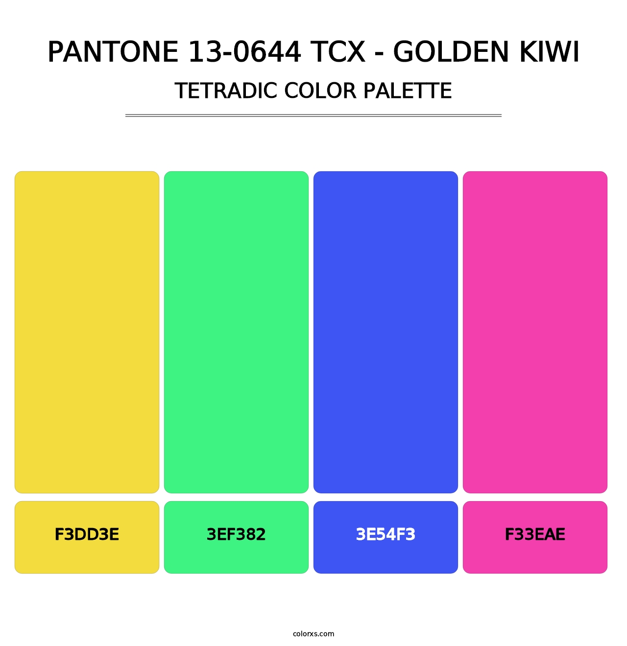 PANTONE 13-0644 TCX - Golden Kiwi - Tetradic Color Palette