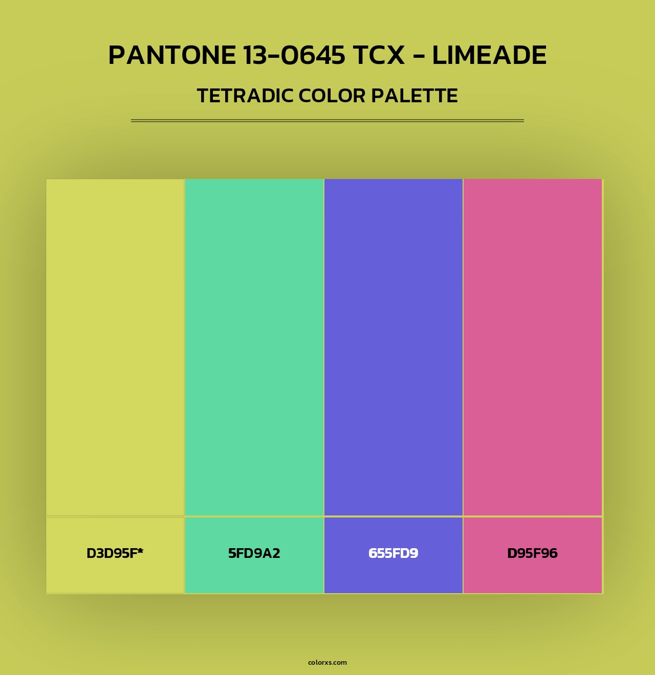 PANTONE 13-0645 TCX - Limeade - Tetradic Color Palette