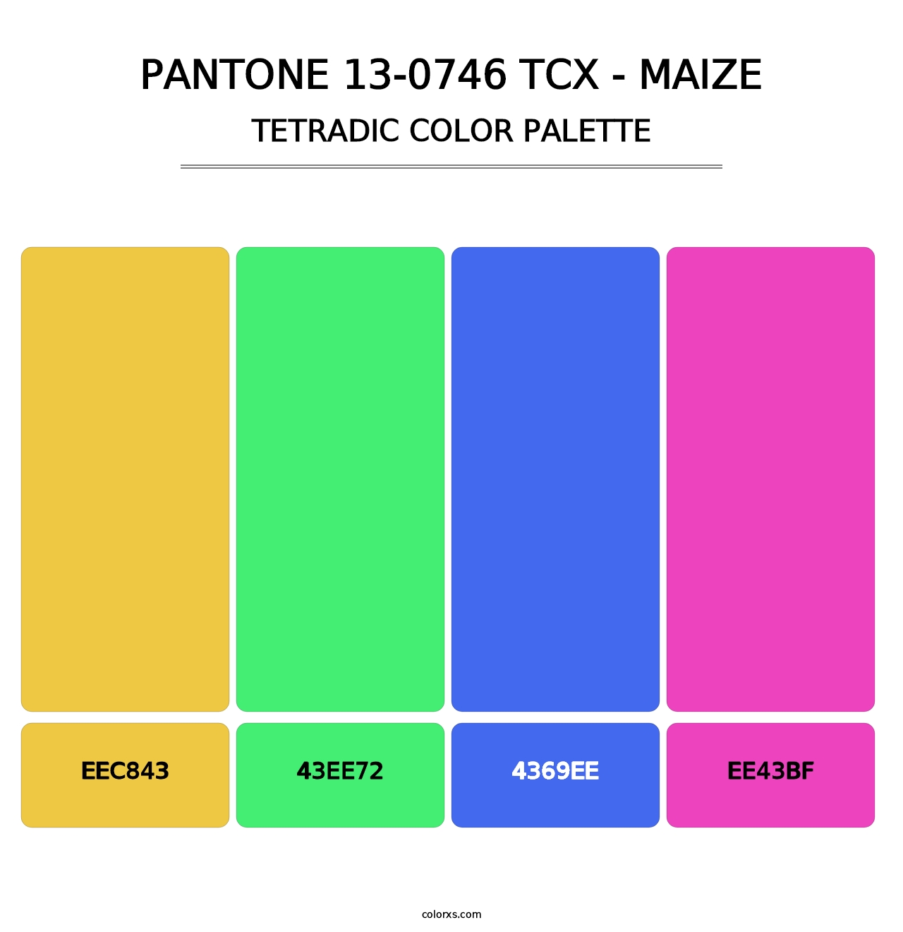 PANTONE 13-0746 TCX - Maize - Tetradic Color Palette